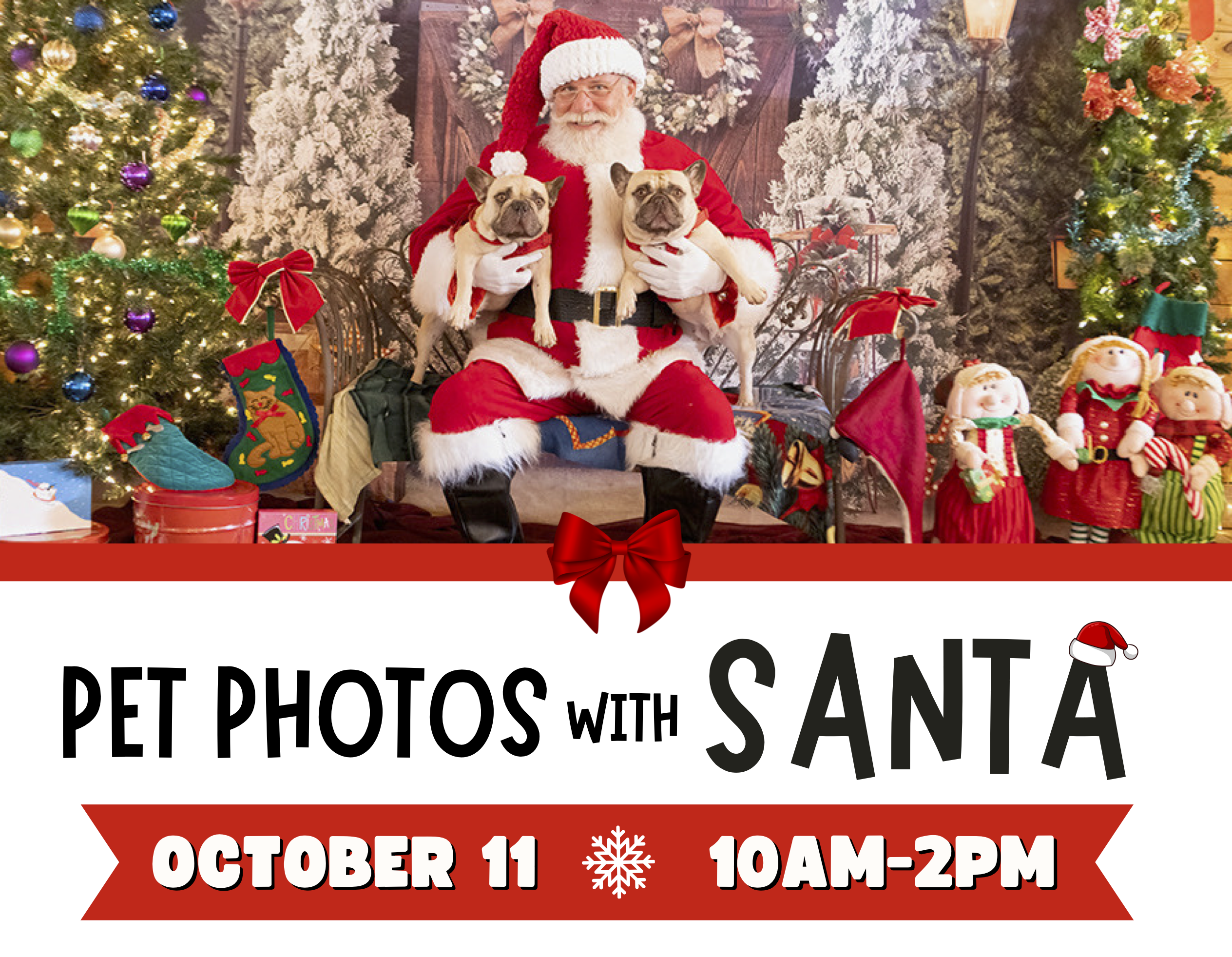 Pet Photos with Santa: October 11 from 10AM-2PM